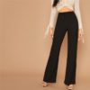 Elastic Waist Loose Office Ladies Stretchy Long Trousers