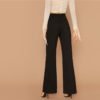 Elastic Waist Loose Office Ladies Stretchy Long Trousers - Image 2