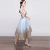 Elegant Diamond Mesh Embroidered Maxi Dress - Image 2