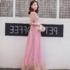 Elegant Diamond Mesh Embroidered Maxi Dress - Image 5