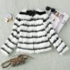 Plus size Elegant Striped Faux Fur Warm Jacket - Image 4