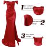 Sexy Off Shoulder Elegant High Split Backless Maxi Dress - Image 6