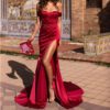 Sexy Off Shoulder Elegant High Split Backless Maxi Dress