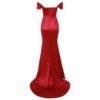 Sexy Off Shoulder Elegant High Split Backless Maxi Dress - Image 5