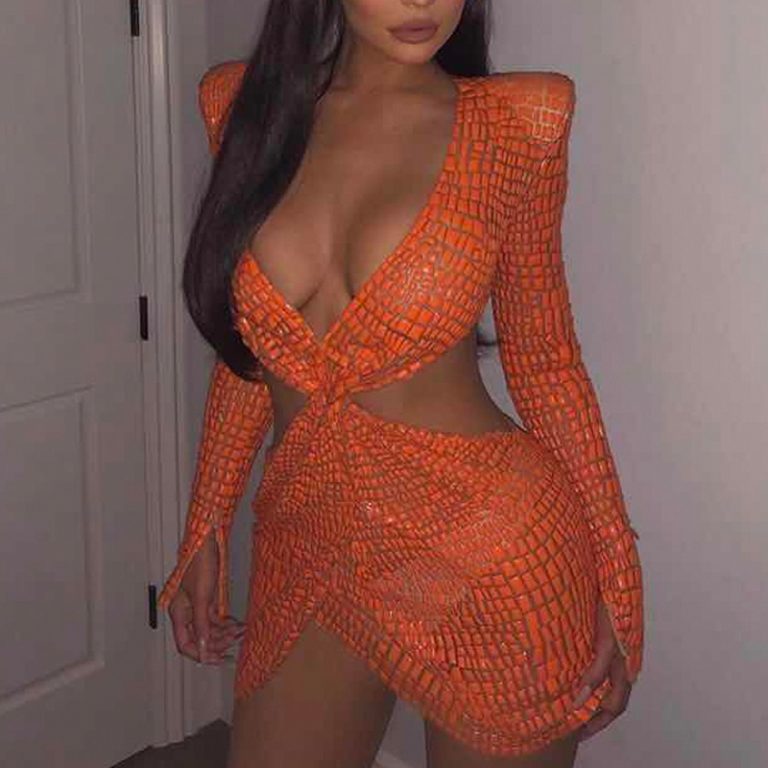 Elegant Leather Mini Bodycon Dress