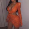Elegant Leather Mini Bodycon Dress - Image 2