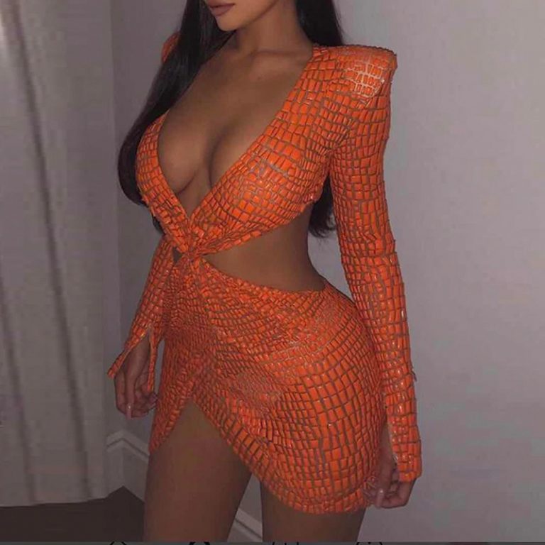 Elegant Leather Mini Bodycon Dress - Image 2