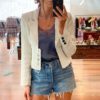 Fashion buttons Long sleeve high waist female blazer