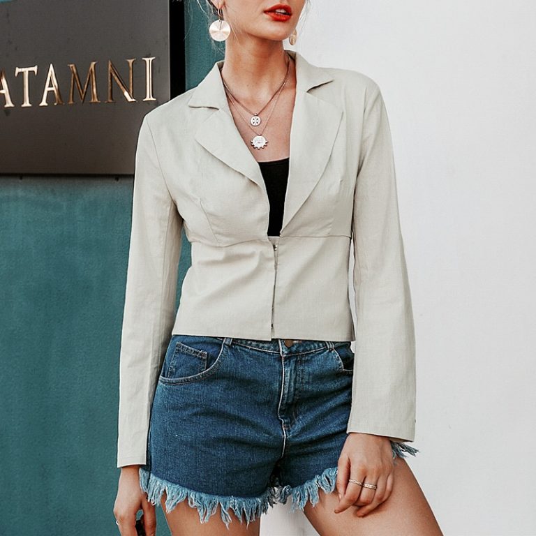 Fashion buttons Long sleeve high waist female blazer - Image 5