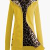 Fleece Hoodie Sport Jacket Leopard Zippered Coat - Image 5
