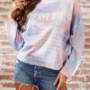 Letter Print Jewel Neck Long Sleeves Acrylic Pullover Sweater - Image 2