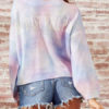 Letter Print Jewel Neck Long Sleeves Acrylic Pullover Sweater - Image 4