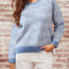 Floral Print Jewel Neck Long Sleeves Acrylic Pullovers Sweaters