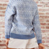 Floral Print Jewel Neck Long Sleeves Acrylic Pullovers Sweaters - Image 4