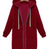 Full Zip Long Sleeves Cotton Longline Hooded Jacket