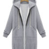 Full Zip Long Sleeves Cotton Longline Hooded Jacket - Image 3