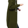 Full Zip Long Sleeves Cotton Longline Hooded Jacket - Image 4