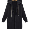 Full Zip Long Sleeves Cotton Longline Hooded Jacket - Image 5