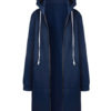 Full Zip Long Sleeves Cotton Longline Hooded Jacket - Image 6