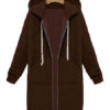 Full Zip Long Sleeves Cotton Longline Hooded Jacket - Image 9