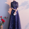 Half Sleeve Lace High Collar Formal Gowns - Image 5