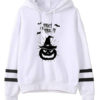 Halloween Pullover Long Sleeves Pumpkin Print Cotton Hooded Sweatshirt - Image 3