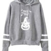 Halloween Pullover Long Sleeves Pumpkin Print Cotton Hooded Sweatshirt - Image 6