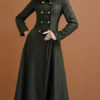 High Collar Buttons Casual Oversized Outerwear Maxi Coat - Image 3