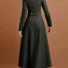 High Collar Buttons Casual Oversized Outerwear Maxi Coat - Image 4