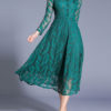 High Collar Long Sleeves Layered Lace Retro Dresses
