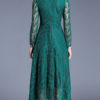 High Collar Long Sleeves Layered Lace Retro Dresses - Image 3
