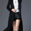 Hooded Long Sleeves Lace Up Oversized Casual Woolen Coat