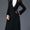 Hooded Long Sleeves Lace Up Oversized Casual Woolen Coat - Image 2