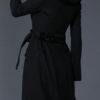 Hooded Long Sleeves Lace Up Oversized Casual Woolen Coat - Image 4