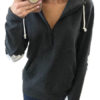 Hoodie Elbow Patch Long Sleeves Hooded Sweatshirt - Image 3