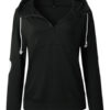 Hoodie Elbow Patch Long Sleeves Hooded Sweatshirt - Image 2