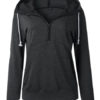 Hoodie Elbow Patch Long Sleeves Hooded Sweatshirt - Image 4