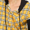 Hoodie Long Sleeves Plaid Buttons Hooded Sweatshirt - Image 4