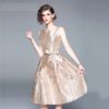 Jacquard Elegant Sleeveless Short Dress - Image 2