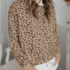 Leopard Print Hoodie Long Sleeves Pockets Hooded Sweatshirt - Image 3