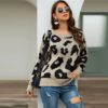 Leopard Print Streetwear Round Neck Long Sleeve Casual Sweater - Image 3