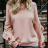 Long Sleeves Cascading Ruffles Sweatshirt