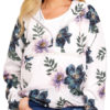 Long Sleeves Floral Print Hooded Outerwear Sweatshirt - Image 3