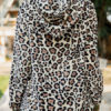 Long Sleeves Leopard Print Cotton Blend Hooded Sweatshirt - Image 3