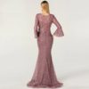 Long Sleeves Pearls Crystal Lace Evening Gowns - Image 4