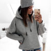 Hoodie Long Sleeves Pockets Hooded Sweatshirt