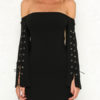 Long Sleeves Split Front Sexy Off The Shoulder Layered Bodycon Dresses