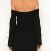 Long Sleeves Split Front Sexy Off The Shoulder Layered Bodycon Dresses - Image 3