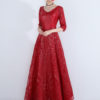 V Neck Half Sleeve Backless Long Dress - Image 5