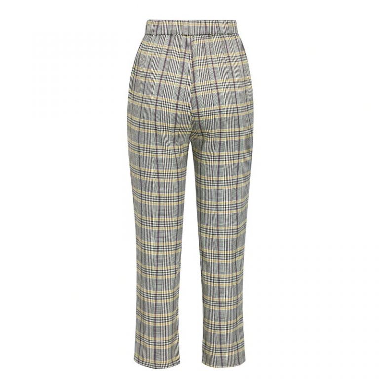 Office ladies plaid Casual street wear pants - Image 2